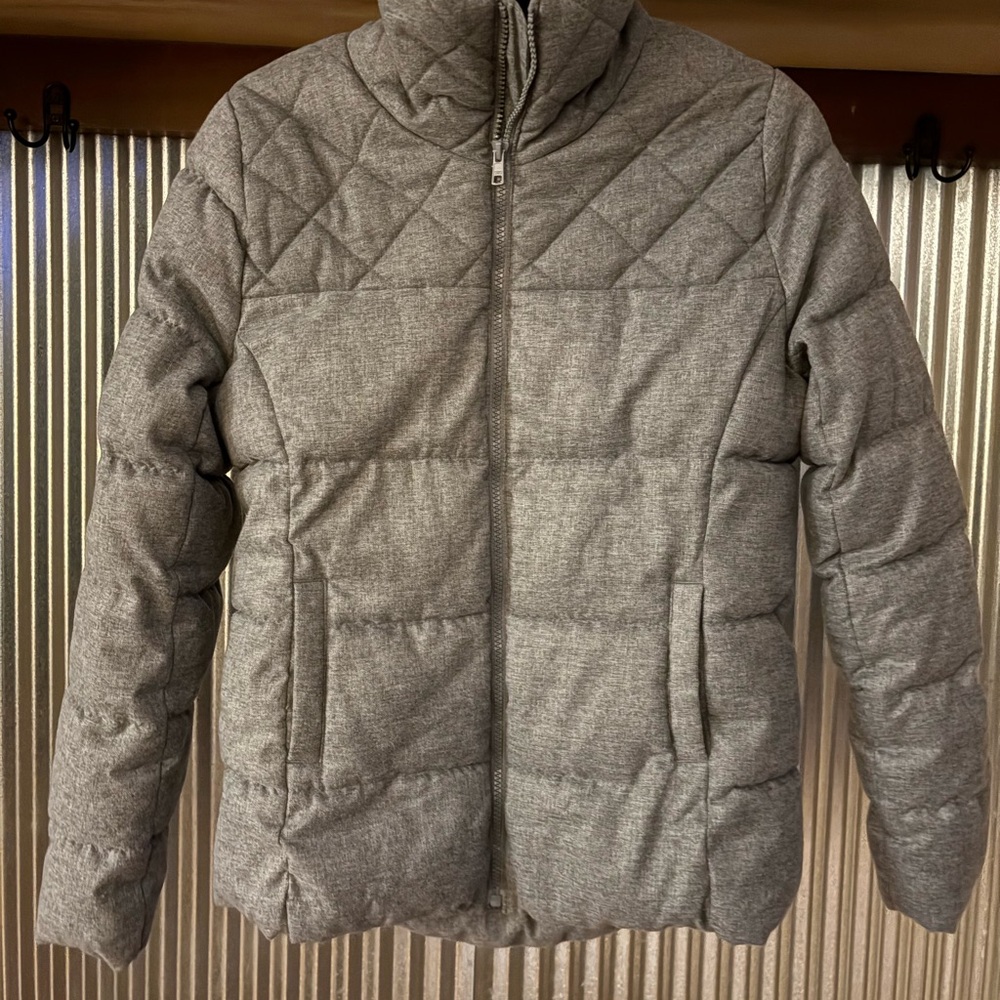 Old Navy Womens Heather Gray Puffer Jacket